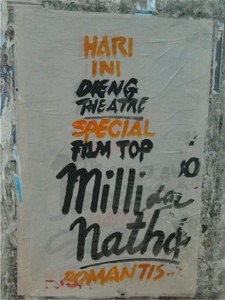 Poster film Milli & Nathan di bioskop Dieng Theater (Foto: Husain Muhammad)